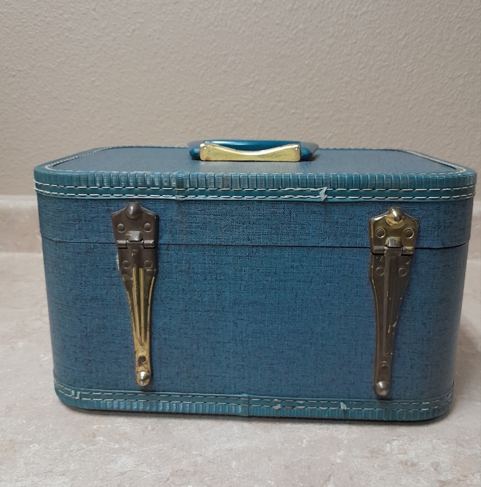 ■Vintage 1950's Monarch Blue Hard Sided Travel Case Size:OS Monarch - Picture 2 of 10